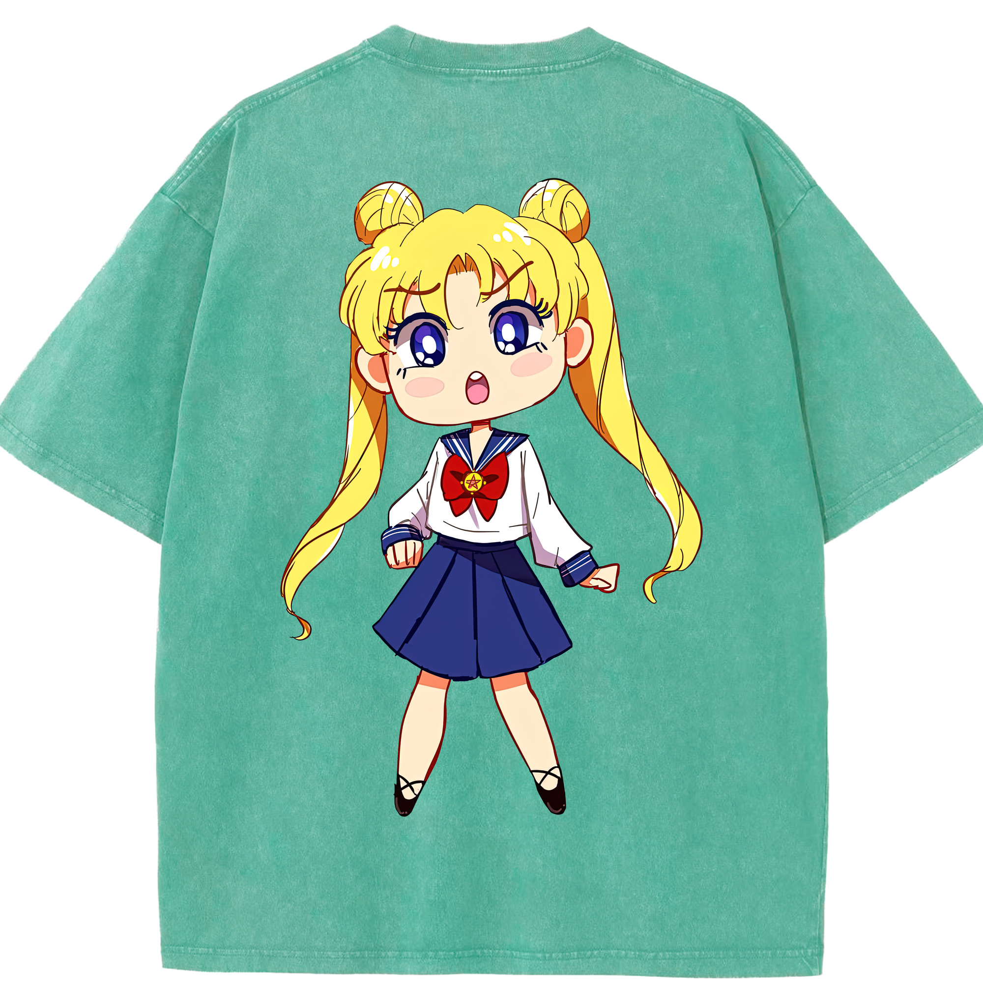 （画像用） 美少女戦士セーラームーン 愛野 美奈子 あいの みなこ Sailor Moon Aino Minako 綿100% ヴィンテージ風 半袖Tシャツ（背面プリント）